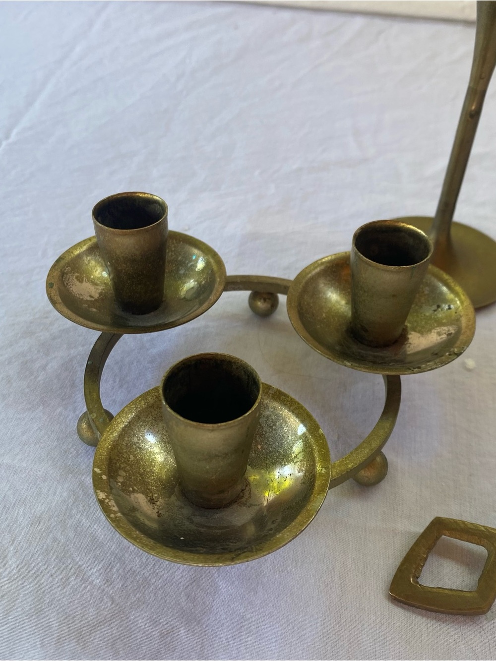 VTG Solid Brass Pots & Candlesticks MCM Hollywood Regency Decor Lot - Picture 5 of 9